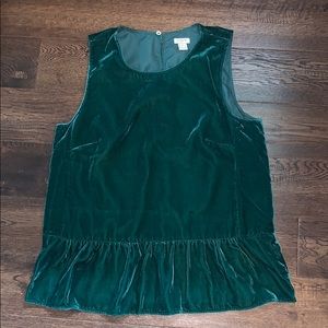 JCrew Emerald Green peplum top